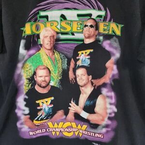 Vintage WCW Pro Wrestling Shirt IV Horseman Size L with Ric Flair & Chris Benoit